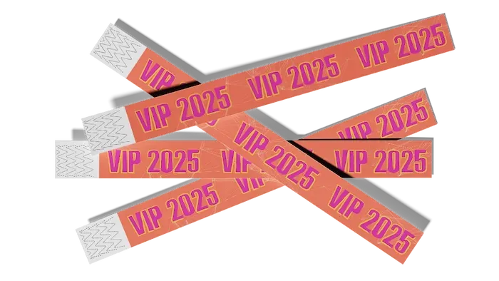 Orange VIP wristbands with 