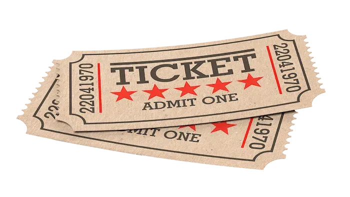 Two beige tickets with 