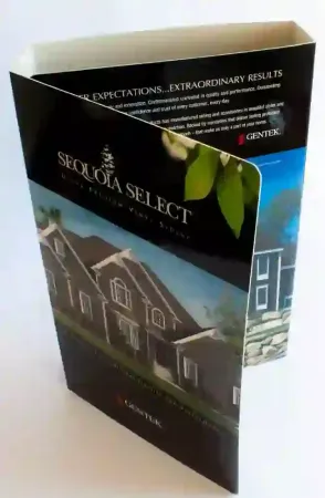 Tri-fold brochure for Sequoia Select real estate featuring a house image, black and white color scheme.