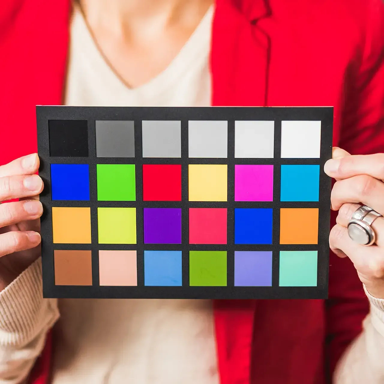 Colour swatches for colour management printing calibration and brand colour consistency