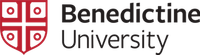The Benedictine University logo: a red shield with a white cross and four circles, next to the text "Benedictine University."