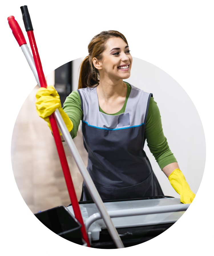young janitorial professional