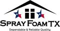 Logo: "Spray Foam TX" with a house outline, Texas flag stars, and text: "Dependable & Reliable Quality."