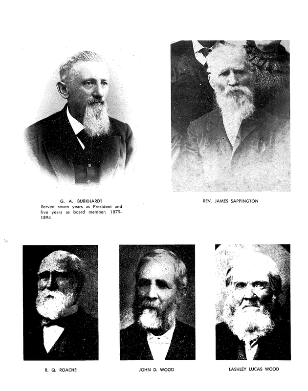 Four black-and-white portrait photos of bearded men arranged in a 2x2 grid with small captions underneath