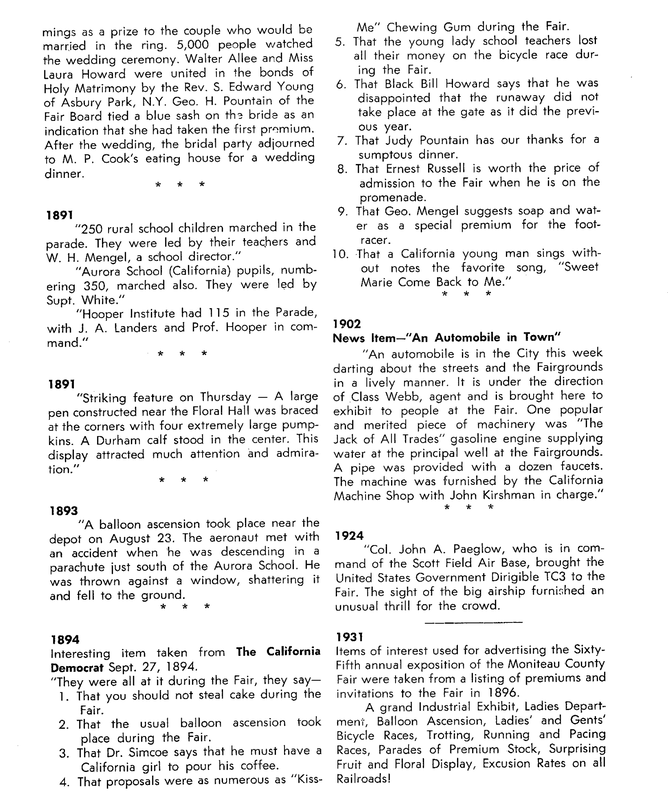 Black-and-white scanned page of a text document with multiple dated entries in two columns