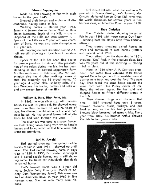 Black-and-white magazine page with two columns of text and a small photo of a performer on stage