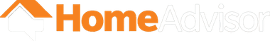 HomeAdvisor logo with an orange roof icon and text.