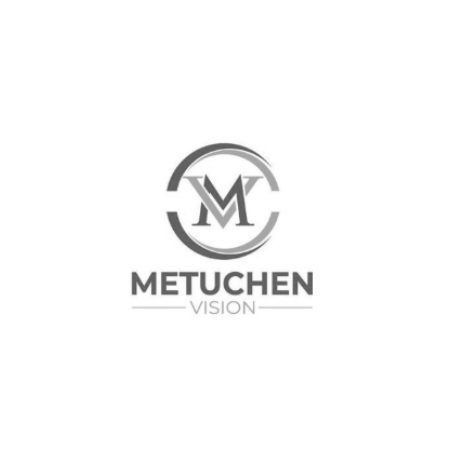 A logo for metuchen vision with a letter m in a circle.