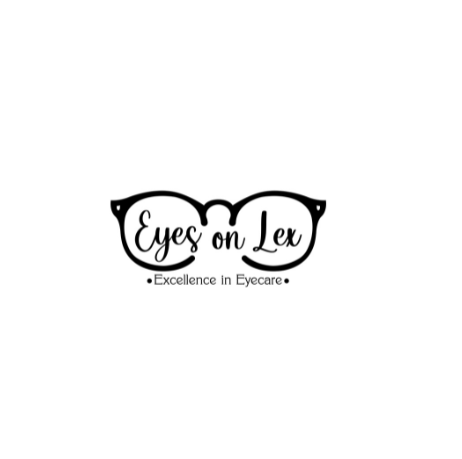 The logo for eyes on lex is a pair of glasses.