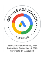 A google ads search certified logo with expiry date september 19 2025