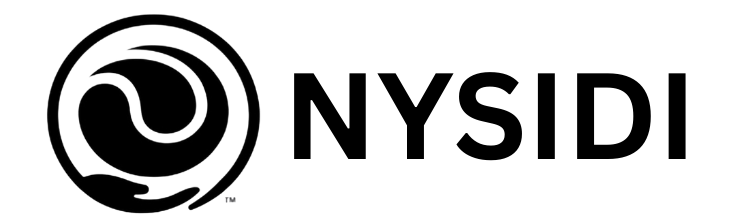 NY SIDI logo: a black circular symbol with wave-like design and hands, next to bold text 