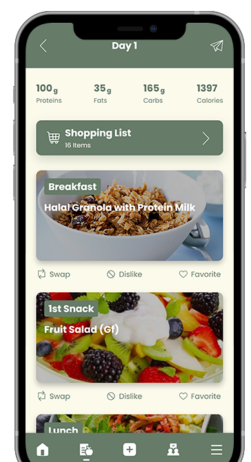 A cell phone with a Tone by Tasj 
 shopping list on the screen.