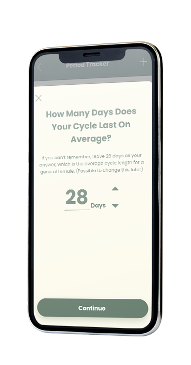 A Period Tracker from the Tone by Tasj App.
