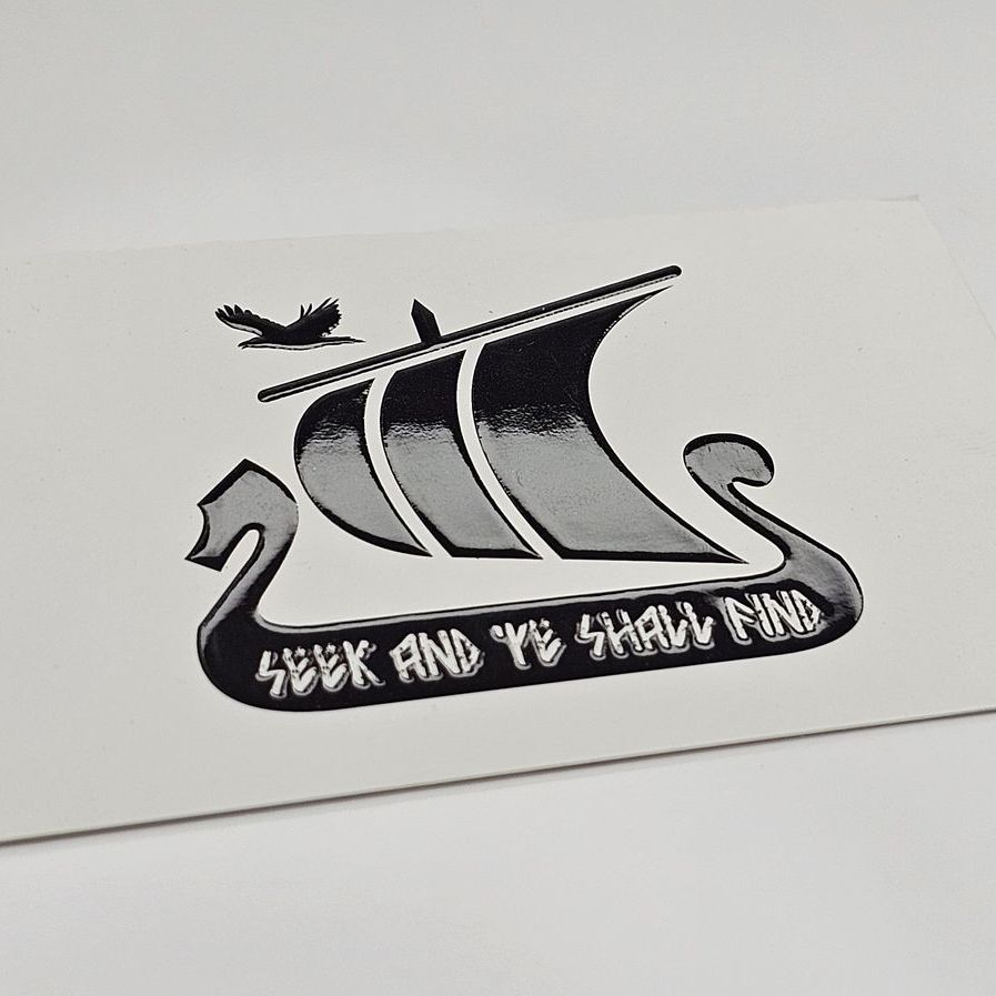 A Black And White Drawing Of A Ship With The Words Seek And Ye Shall Find — Quality Printing In Port Douglas, QLD