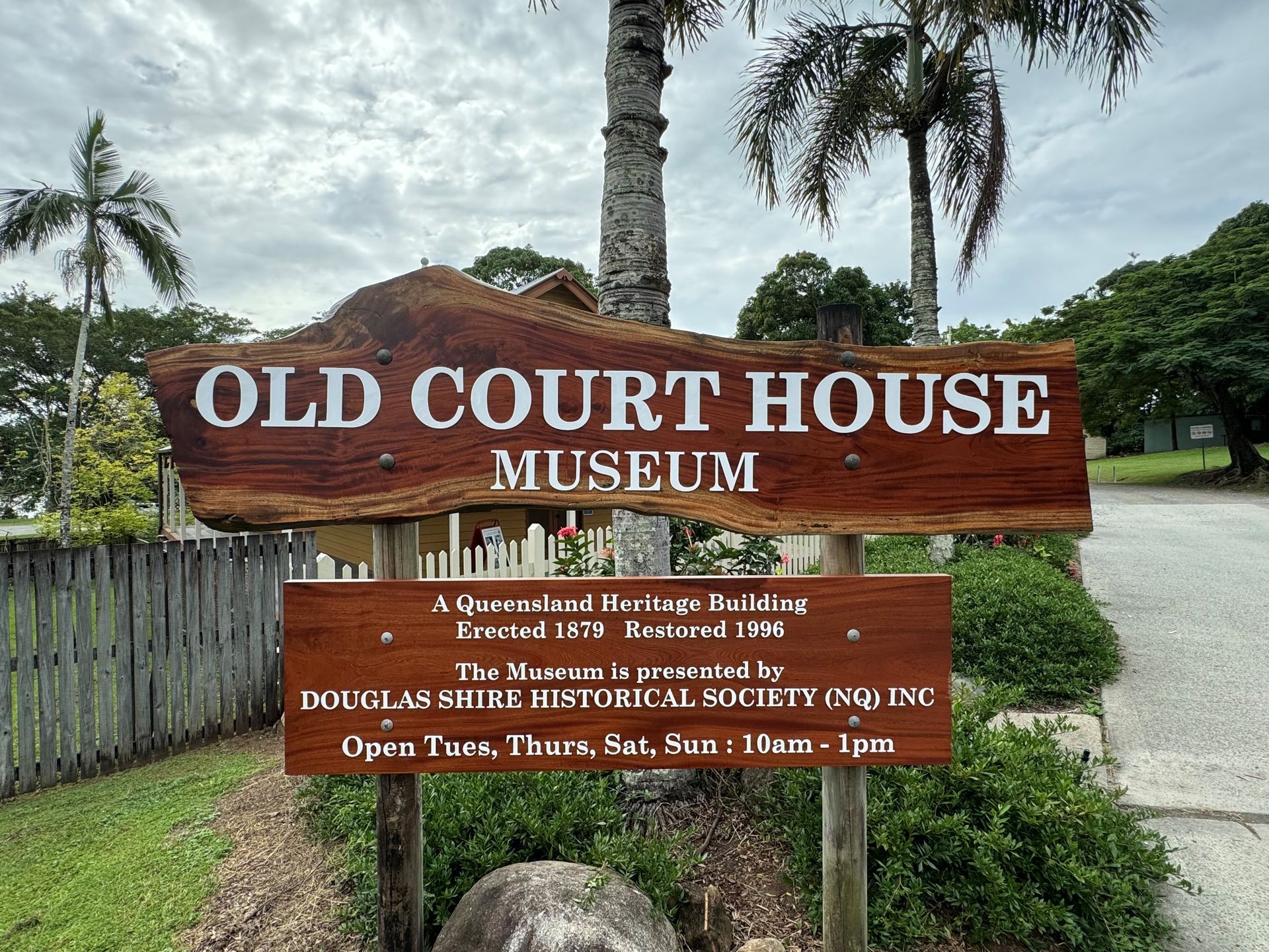 A Wooden Sign For The Old Court House Museum — Quality Printing In Port Douglas, QLD