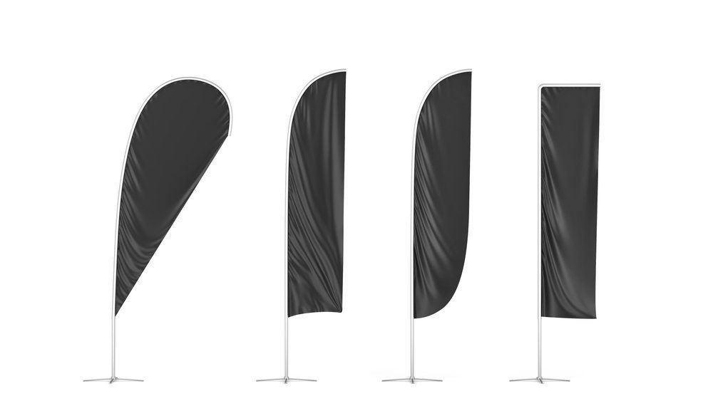 Black Flags With Different Shapes — Quality Printing In Port Douglas, QLD