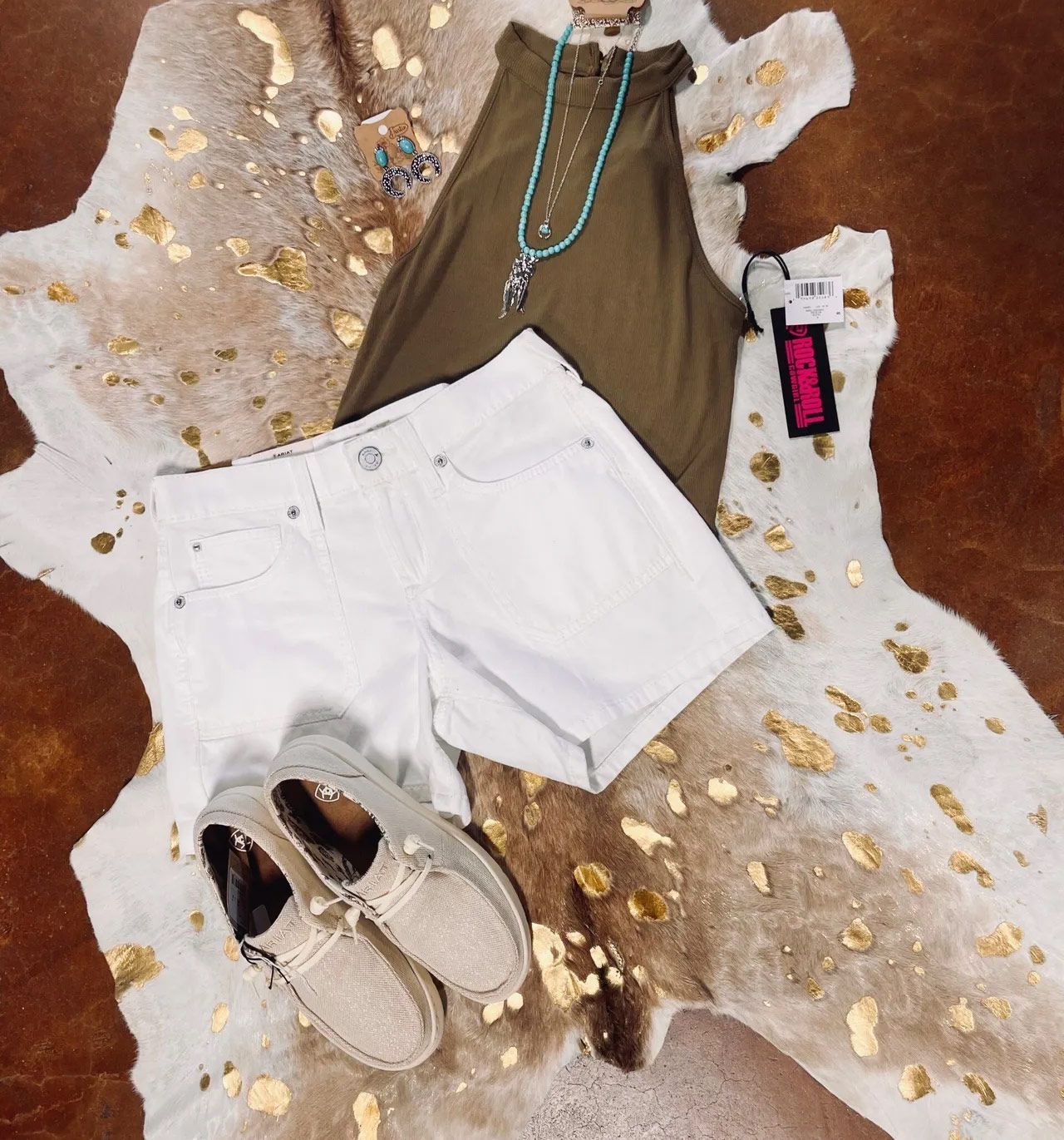 White Shorts And Shoes