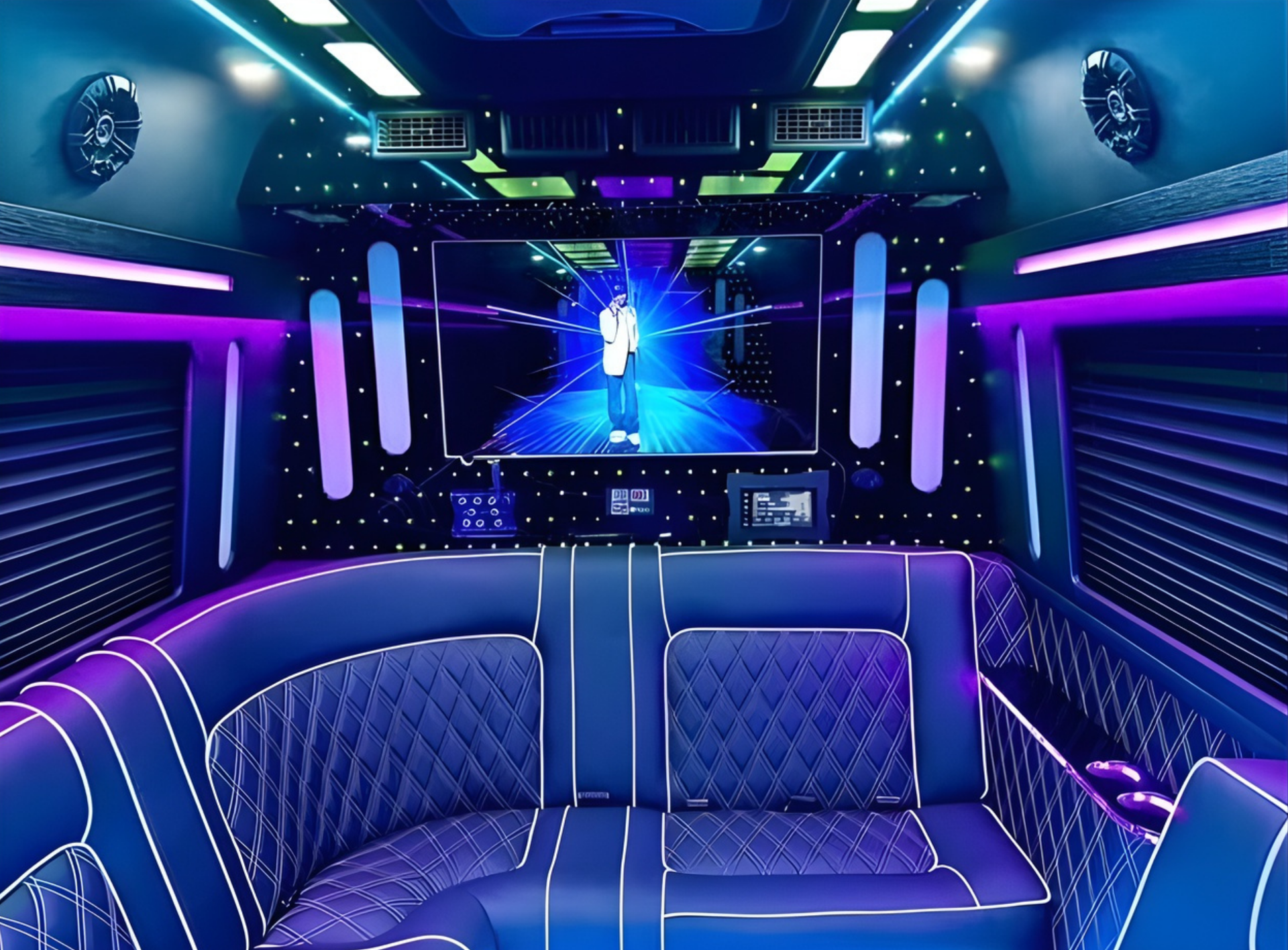 Black Cadillac SUV in an indoor setting.