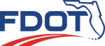 A blue and red logo for the Florida department of transportation 28.4845° N, 81.2519° W