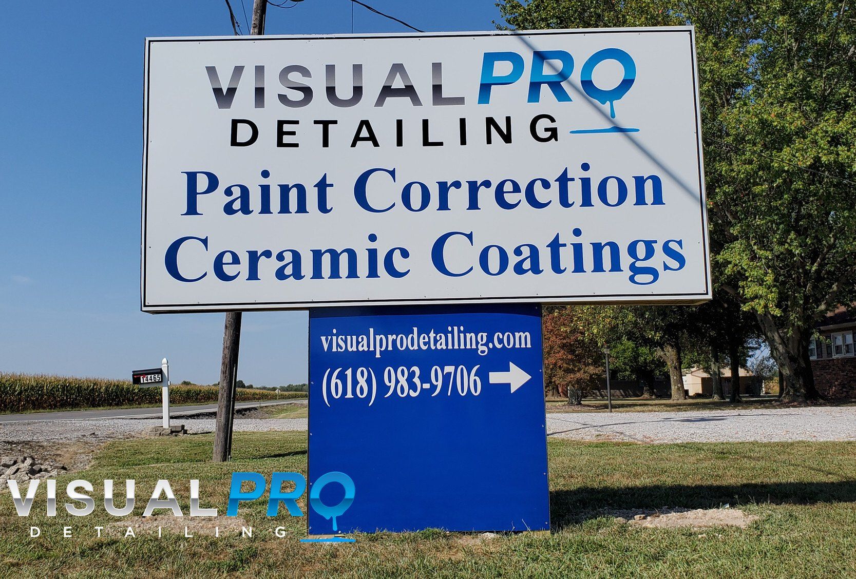 A sign for visual pro detailing paint correction ceramic coatings