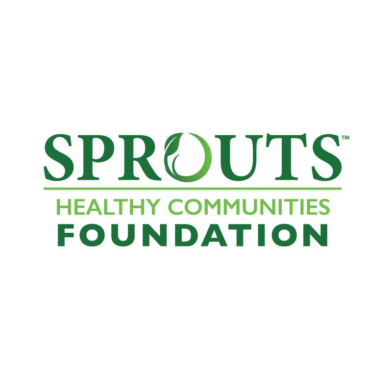 Sprouts Healthy Communities Foundation logo in green text with a sprout icon replacing the letter O.