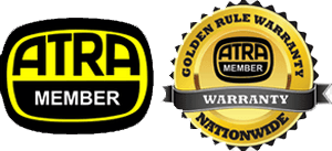 Two logos for atra member and golden rule warranty