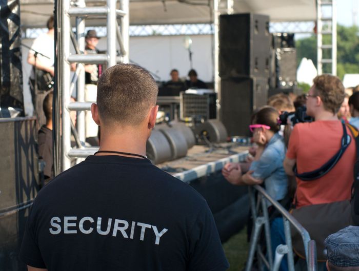security guard working a concert