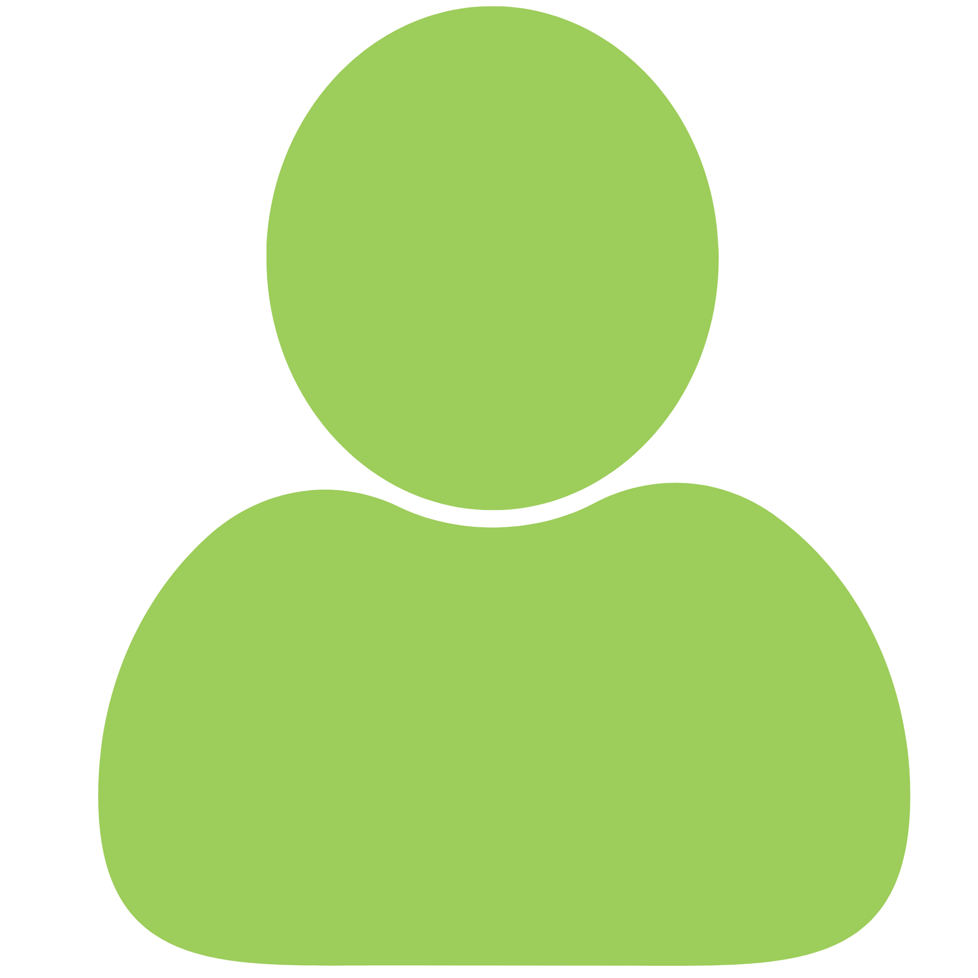 Green silhouette of a person.