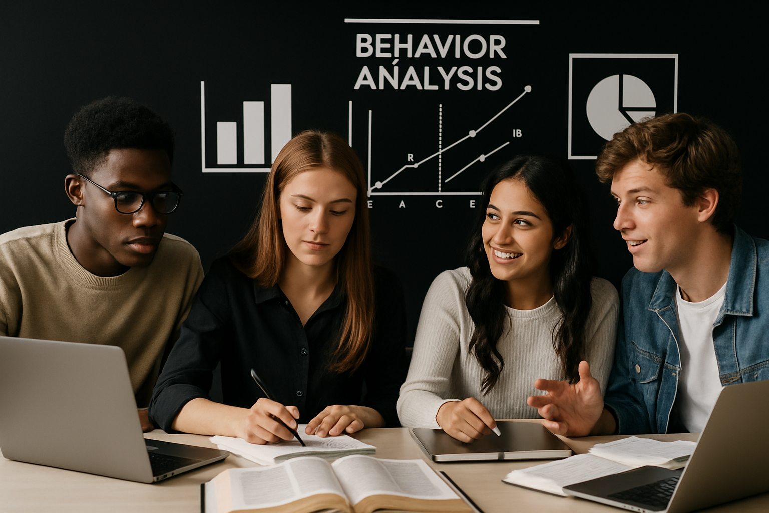 Website homepage for the University of Washington's Masters in Applied Behavior Analysis program, with a building background.