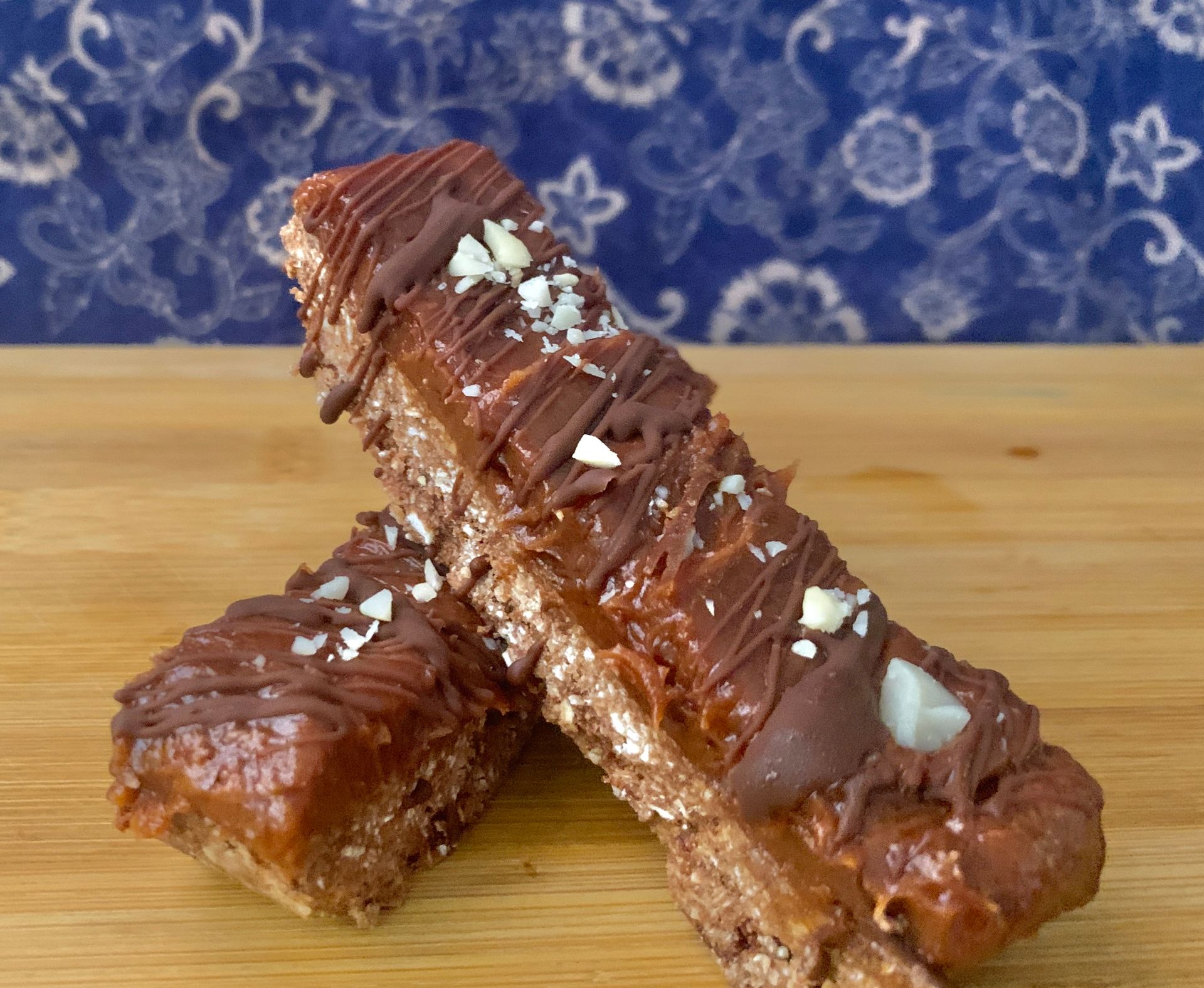 Needing a sweet treat?  Try these protein packed peanut butter caramel bars.