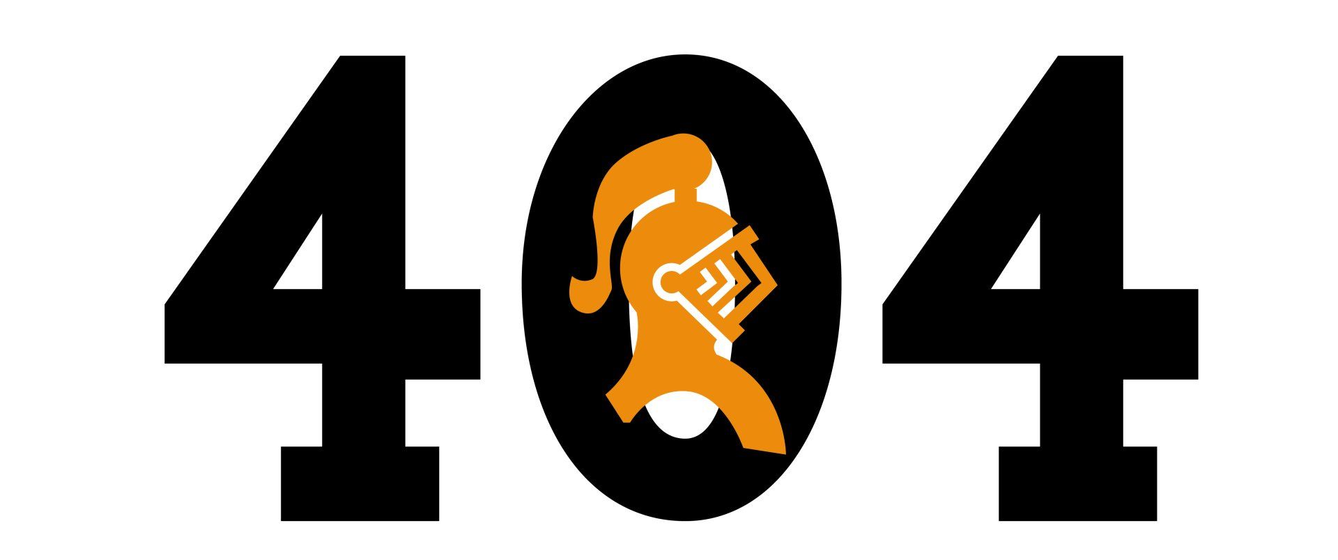 A black and orange logo with the number 404 on a white background.