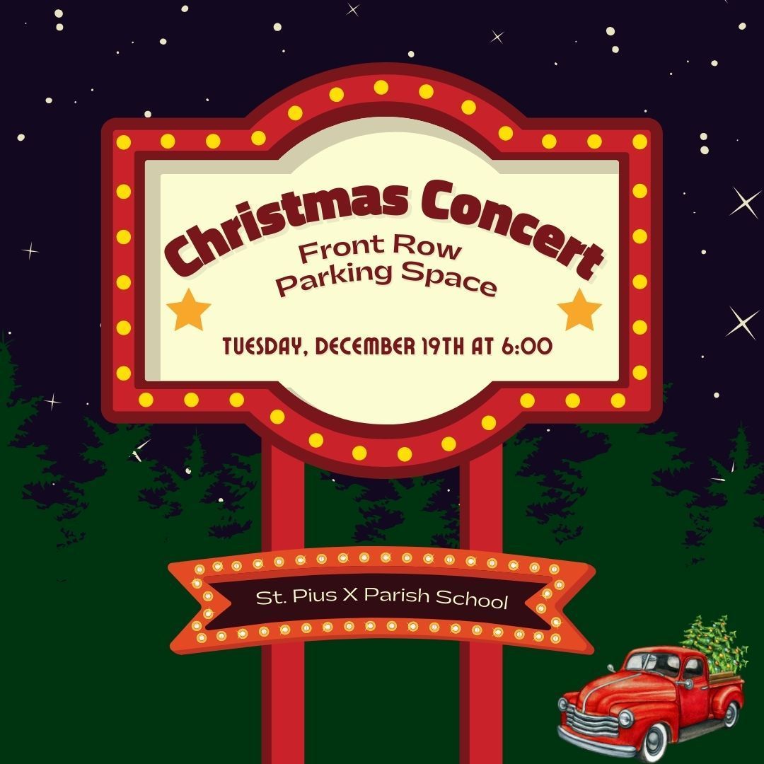 A christmas concert is being held at the front row parking space