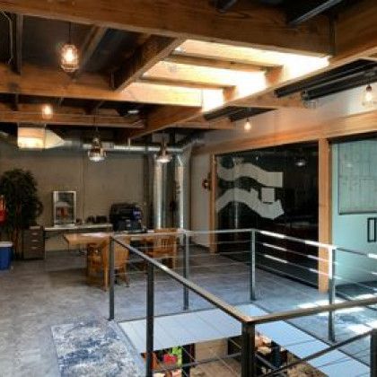 There is a balcony in the middle of the room.