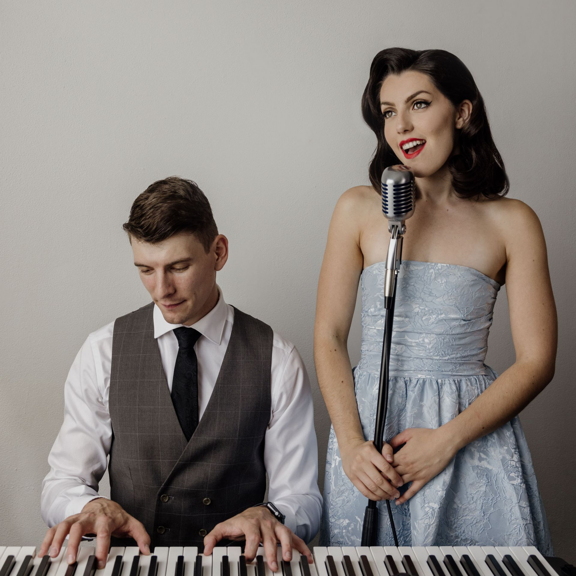 Jazz duo performing live at a Melbourne event