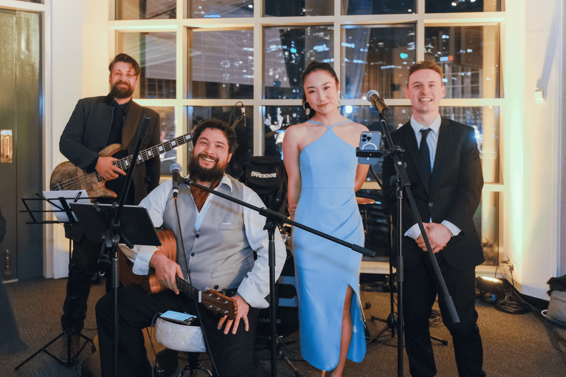 Smooth jazz musicians performing at a private party in Melbourne