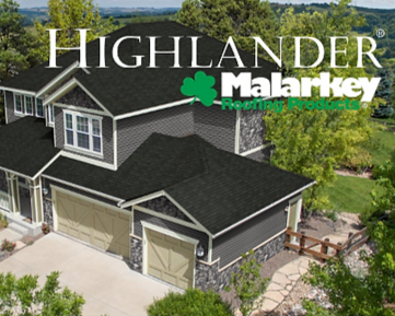 A picture of a house with highlander malarkey written on it