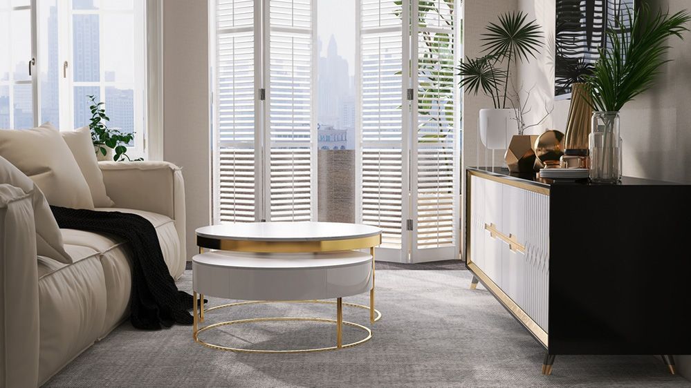 A Living Room With A Couch , Coffee Table , And Sliding Glass Doors — Ace Glass & Aluminium In Grafton, NSW