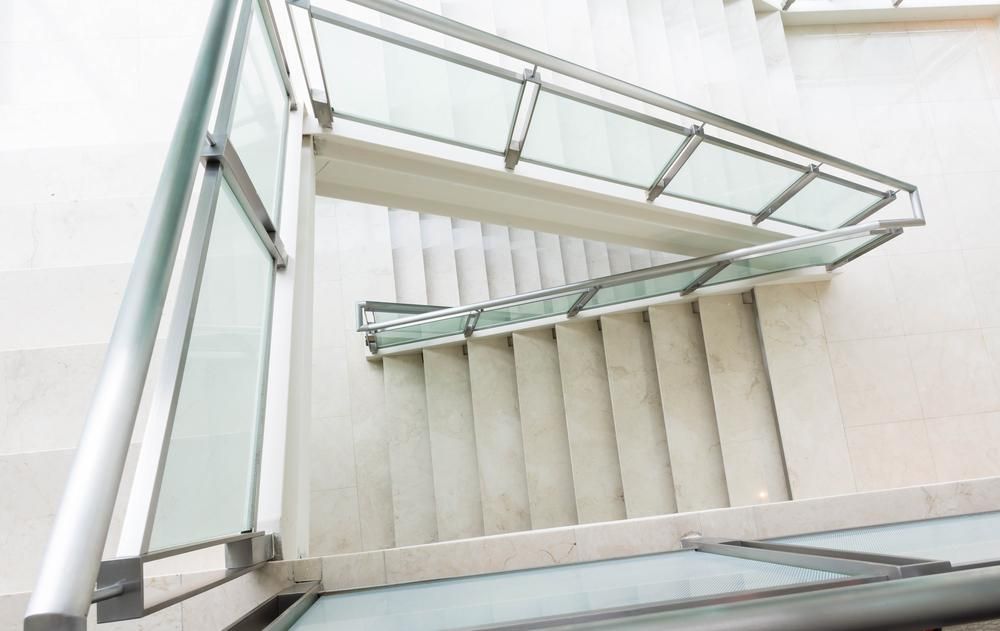 Staircase with Glass Railing — Ace Glass & Aluminium In Grafton, NSW