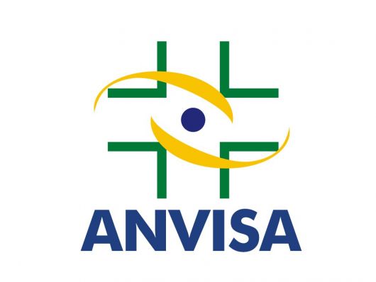 Um logotipo da anvisa é mostrado em um fundo branco.