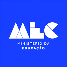 A blue and white logo for ministerio da educacao