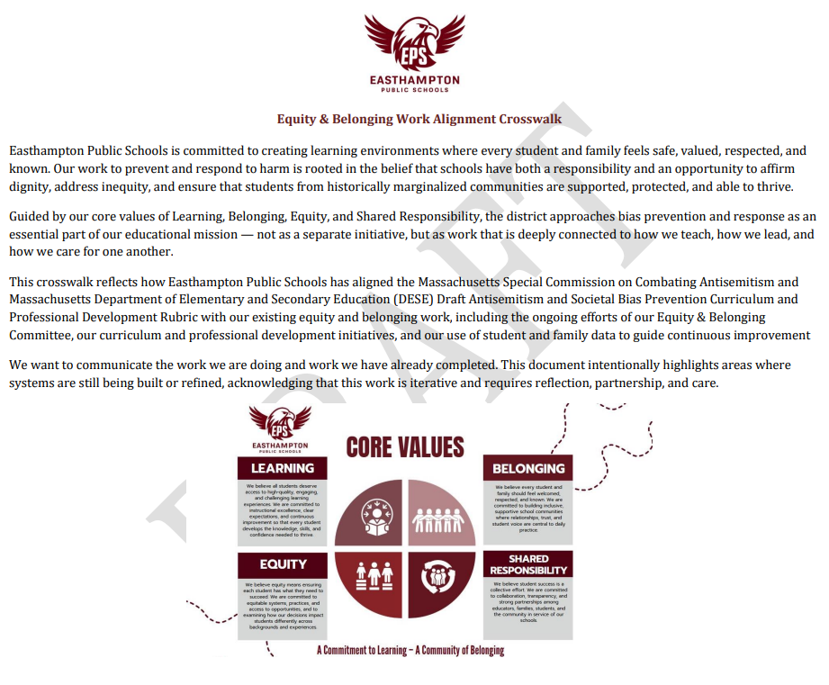 This is a screenshot image of the first page of the linked document. It shows the EPS logo, and an image of the Core Values that drives our work.