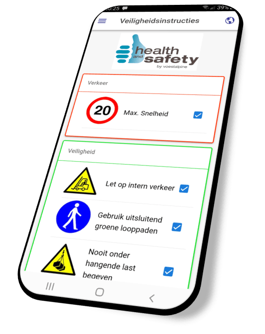 Veiligheidsregels in Safe2Go app