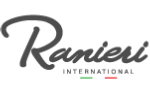 Ranieri International logo in black script with a red horizontal line beneath it