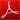 Red Adobe Acrobat PDF icon with white stylized ribbon “A” logo.