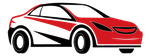Silhouette di un'auto, linee nere su sfondo bianco, design minimale.