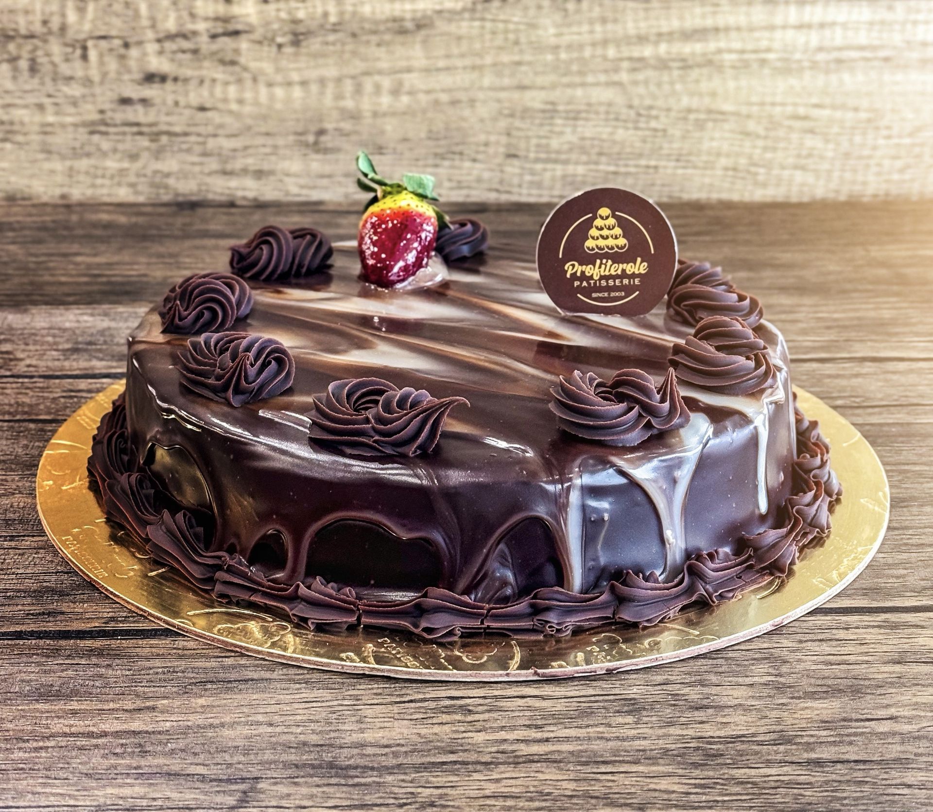 a marble mud cake on a grey background