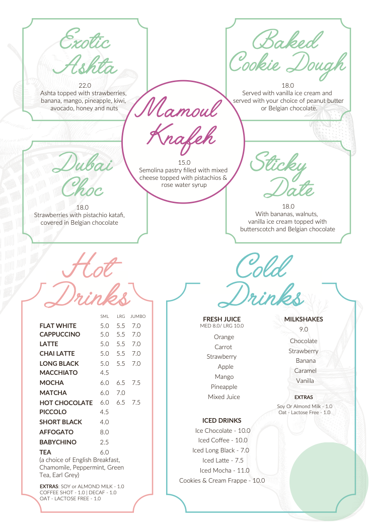 Profiterole store menu page 6