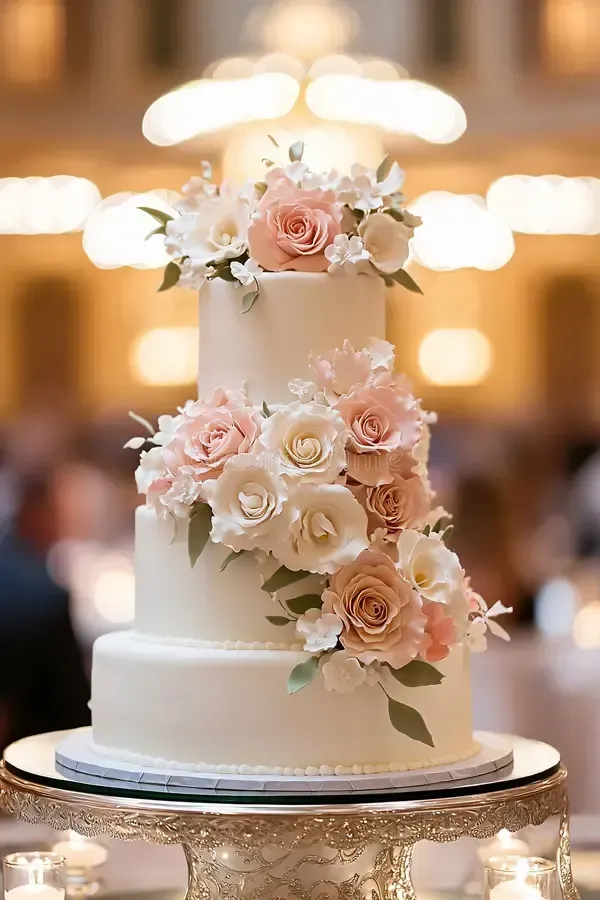 Three-tier wedding cake