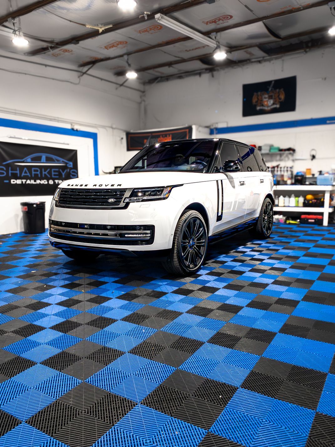 black range rover after getting a paint correction