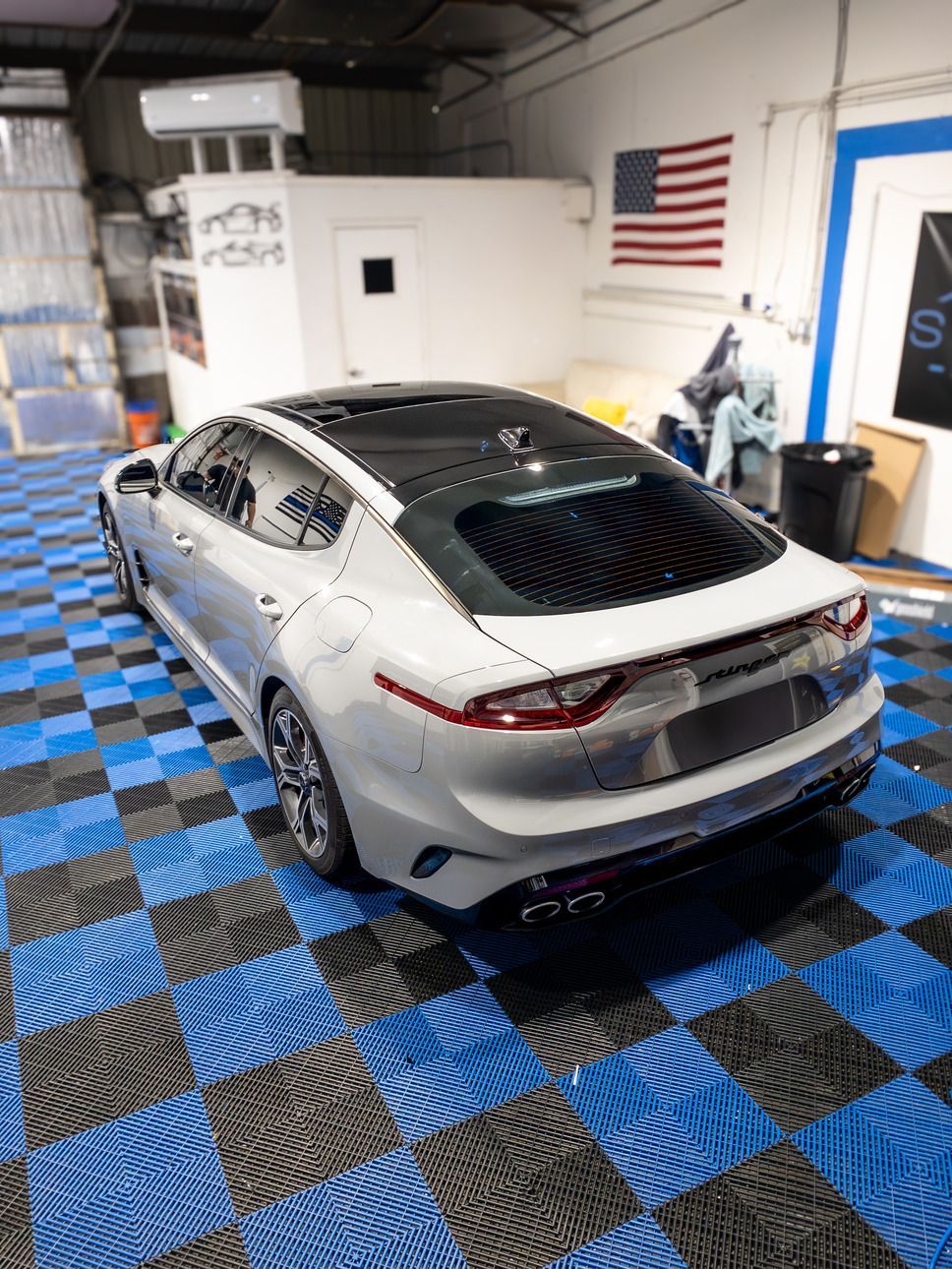 roof wrapped in gloss black